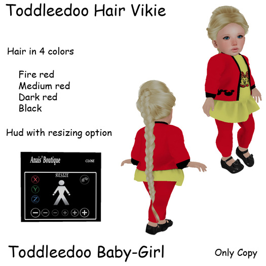 Toddleedoo Hair Vikie Black & Red