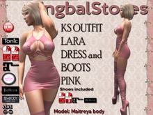 199 KS OUTFIT LARA DRESS&BOOTS PINK