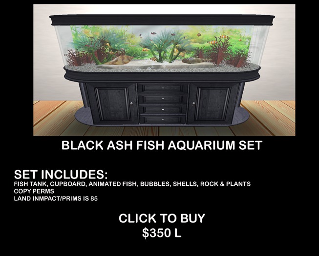 BLACK ASH WOOD AQUARIUM  BOXED