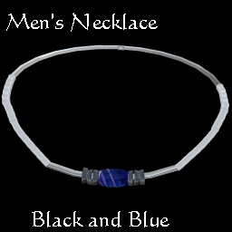 Black and Blue with Silver Necklace Mns Sz