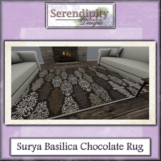 Serendipity Designs - Surya Basilica Chocolate Area Rug