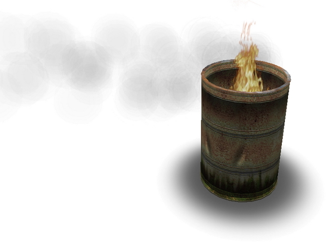 Ghettogrill (Barrel with fire, flickering light and optional smoke)