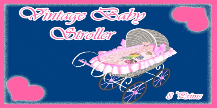 AB Designs Vintage Stroller Pink Boxed