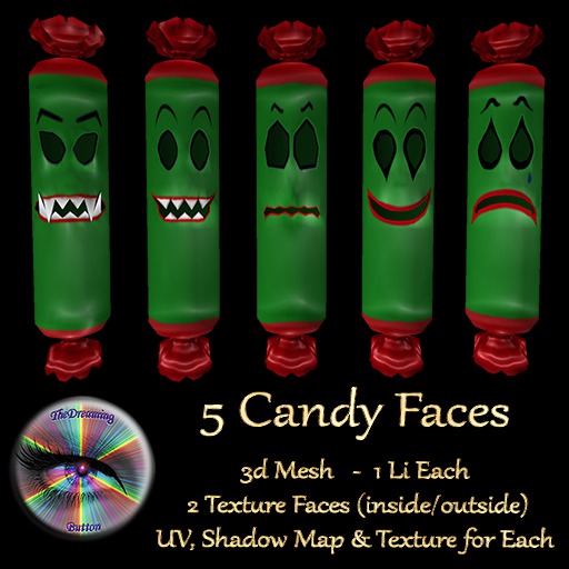 5 CandyFaces Meshes box thedreaming button
