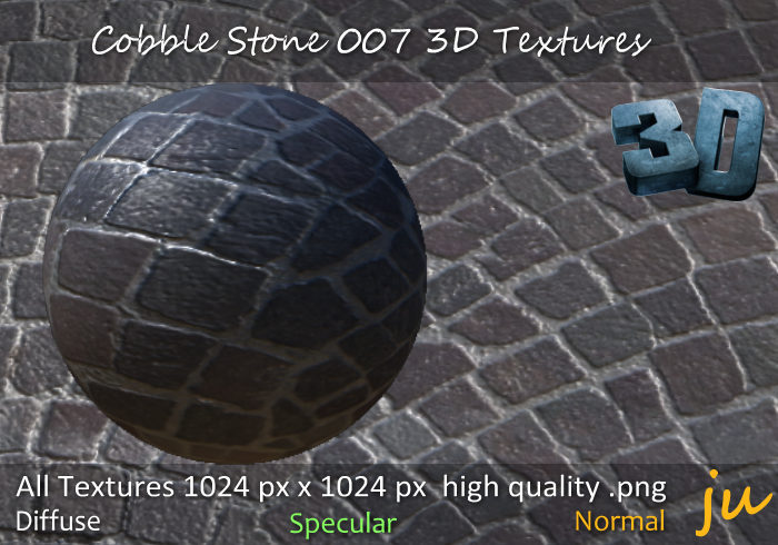 JU Cobble Stone 007 3D Textures Full Perm