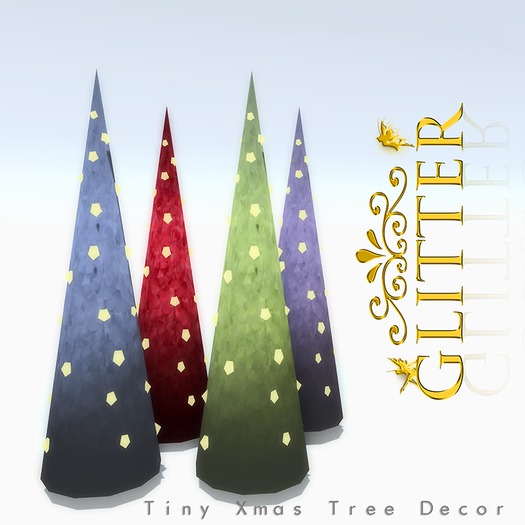 GLITTER - TINY Xmas trees mesh 4 colors