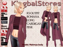KS OUTFIT ROMANA LONG CARDIGAN PINK