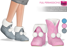 Full Perm MI Cute Puffy Boot Slippers - 2 Versions