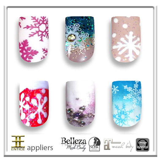 Entice - Little Snowflake Nails - M/S/O/B