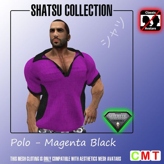 -GS- Shatsu - Polo - #017 Magenta-Black