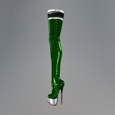 Green Xmas Latex Fitmesh Boots
