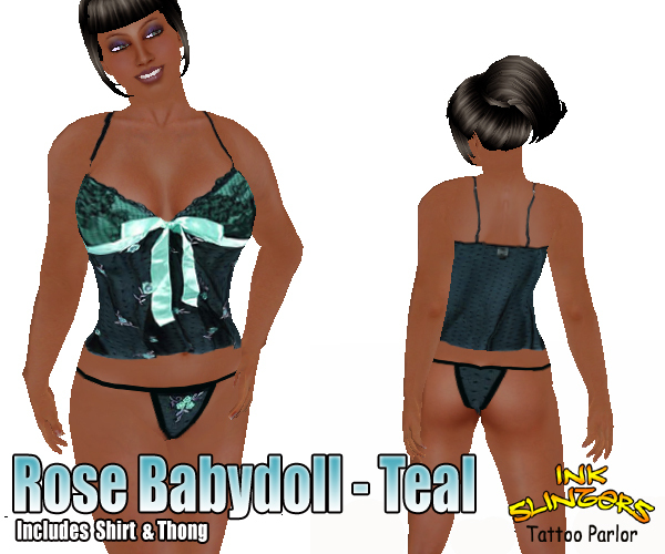 Rose Babydoll - Teal