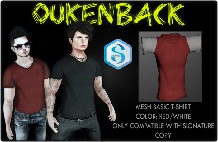 OUKENBACK : T-Shirt Red/White  (Signature)