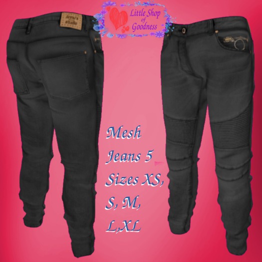 Men's Quilted Black Skinny Jeans MESH DEMO