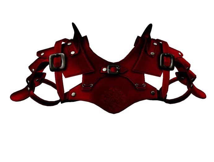 *Rebel Fire* Female Leather Pauldrons Red