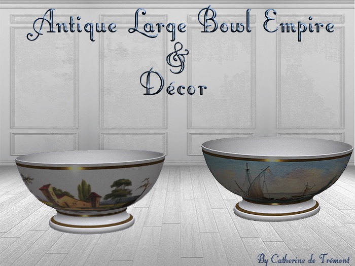 "CdT" Antique large bowl empire decor