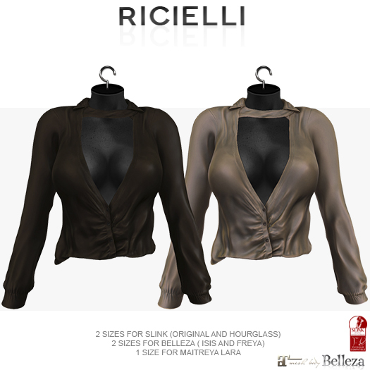 Ricielli Heidi Blouse / Taupe + DarkBrown