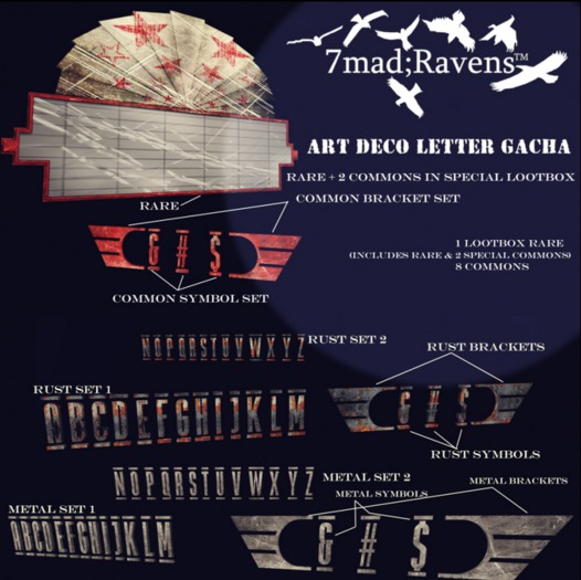 7mad;Ravens Art_Deco Metal Set2 (boxed)