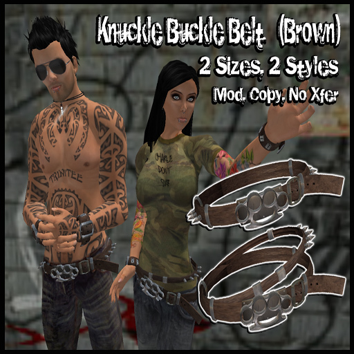 SiniStyle Knuckle Buckle Belt (Brown)