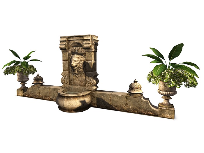~ xantes ~ LionHead Fountain - Mesh (wear to unpack) (BOX)