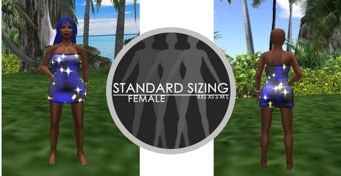 Starlight Blue Rigged Mesh Dress - Demo Pack