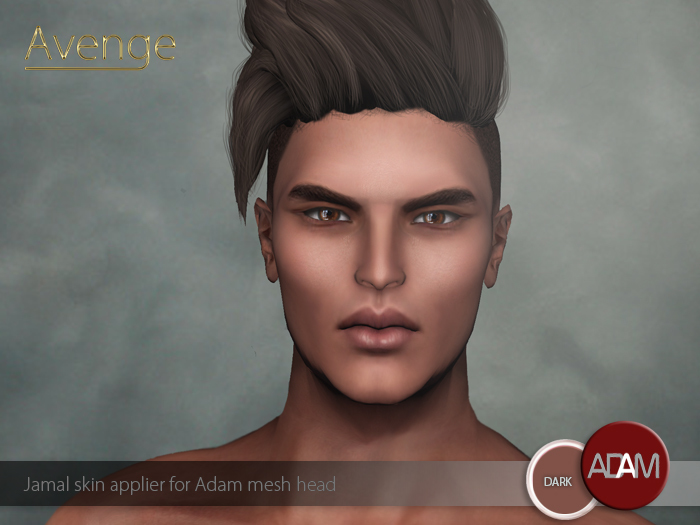 Second Life Marketplace [Avenge] Jamal skin applier for ADAM head dark