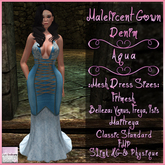 Maleficent Gown Denim Aqua