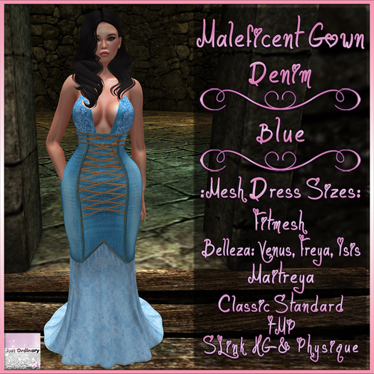 Maleficent Gown Denim Blue