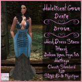 Maleficent Gown Denim Brown
