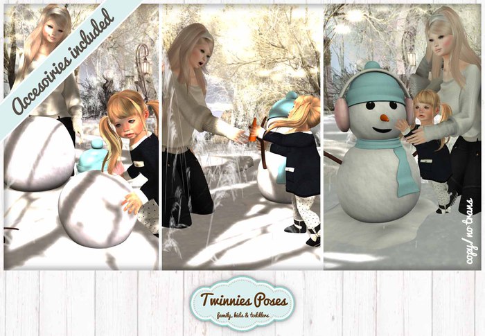 Twinnies Poses - 08 "Building A Snowman Full Pack"