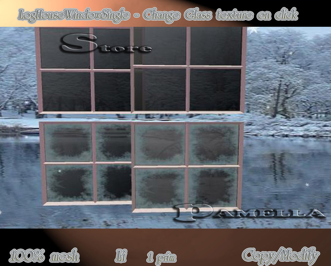 LogHouseWindowSingle - Change Glass texture on click - (BOX)