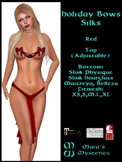 *MM* Holiday Bows Silks - Red