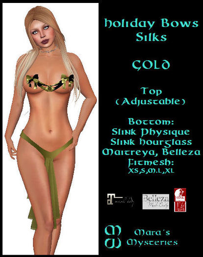 *MM* Holiday Bows Silks - Gold