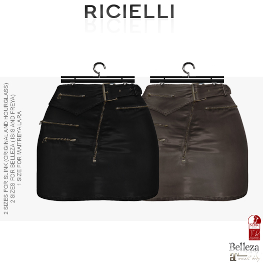 Ricielli Tyra Skirt / Taupe + Black