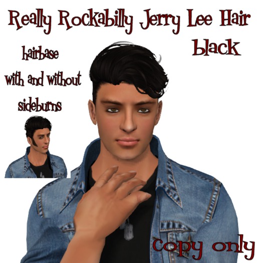Really Rockabilly Jerry Lee Hair Black