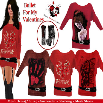 Second Life Marketplace - Female Anti Valentine Outfit - Tunic Dress