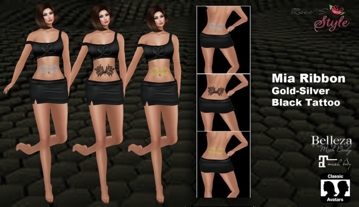 ROSE'S STYLE Mia Ribbon Tattoo Belleza
