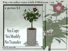 !Moril Creations! Big Circular vase with Hibiscus 03