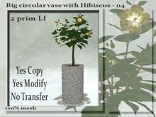 !Moril Creations! Big circular vase with Hibiscus 04