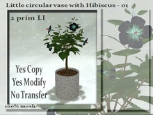 !Moril Creations! Little circular vase with Hibiscus 01