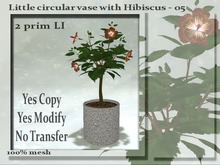 !Moril Creations! Little circular vase with Hibiscus 05