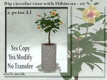 !Moril Creations! Big circular vase with Hibiscus 07