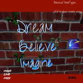 Dream Believe Imagine Musical Christmas Wall plaque(bag)