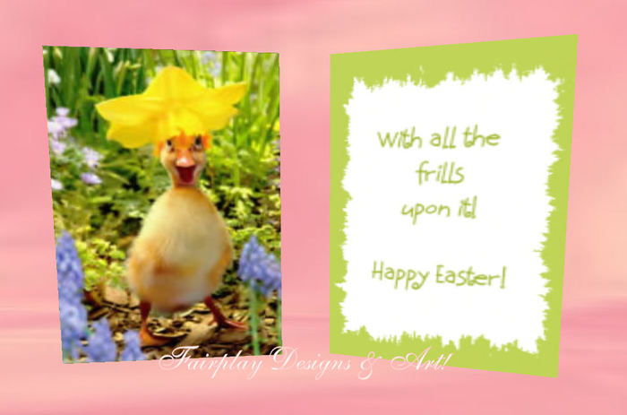 Jumbo Easter Card- Frilly Duck