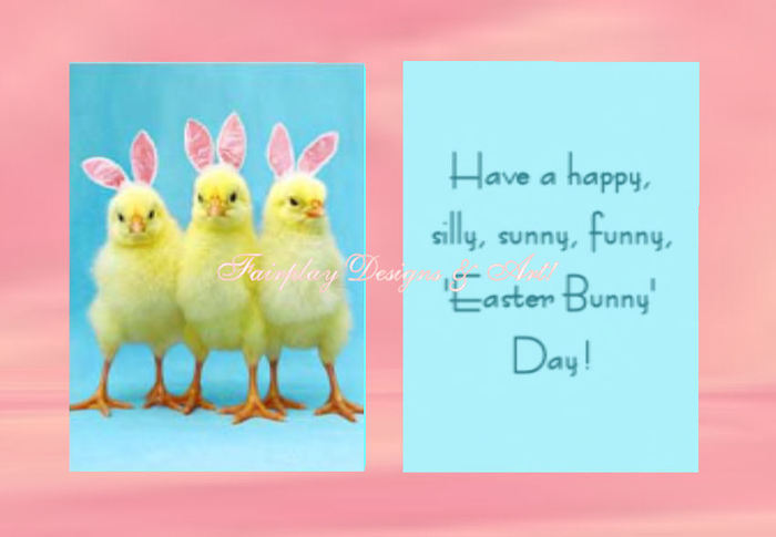 Jumbo Easter Card - Silly Chicks