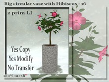 !Moril Creations! Big circular vase with Hibiscus 16