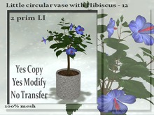 !Moril Creations! Little circular vase with Hibiscus 12