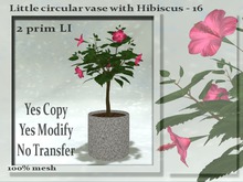 !Moril Creations! Little circular vase with Hibiscus 16