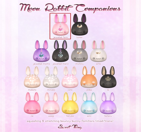 Sweet Thing. Jeweled Femi Moon Rabbit Companion