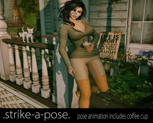 .strike-a-pose. coffee break photo pose